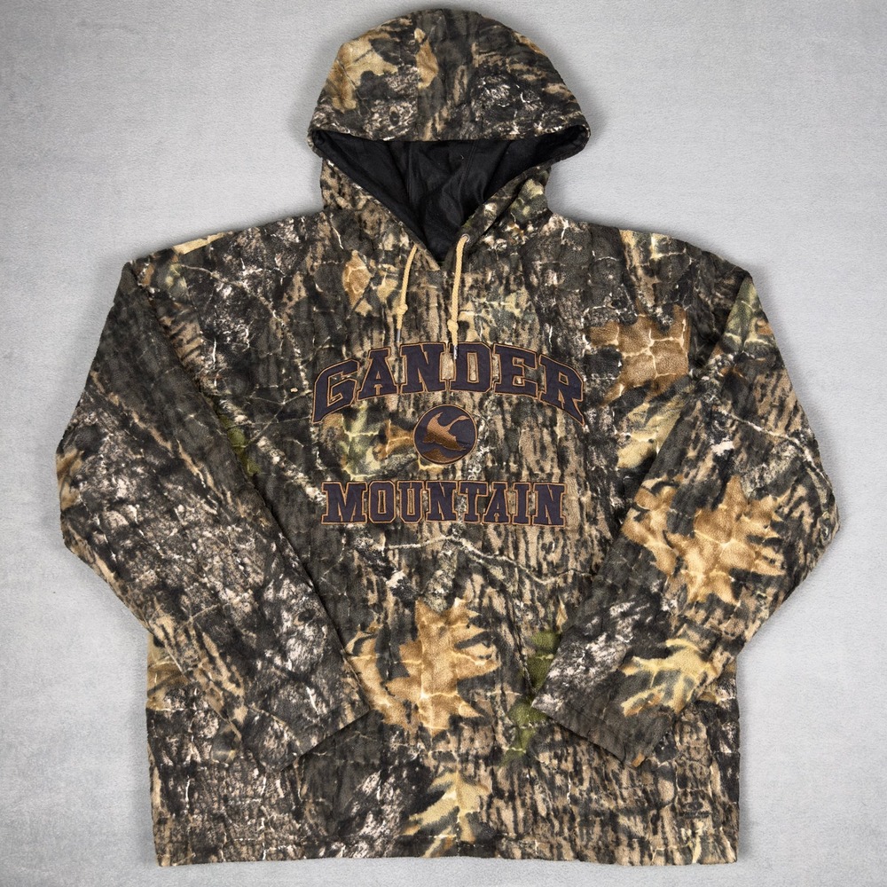 Gander Mountain Mossy Oak Camo Fleece Hoodie Pullover Kangaroo Pocket‎ Mens M